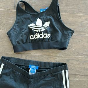 ADIDIAS COTTON CROP SKF LEGGINGS SET